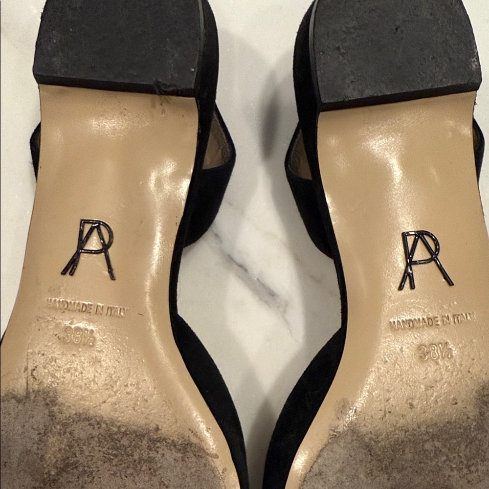 Paul Andrew Black Pointed Toe Suede Slingbacks - Picture 6 of 8